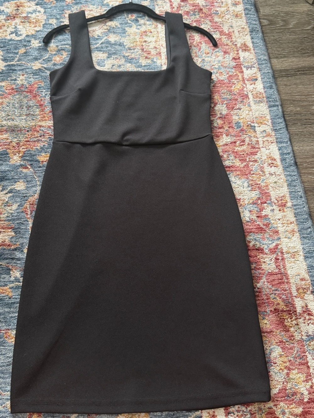 H&M Square-Neck Black Mini Dress with Wide Straps